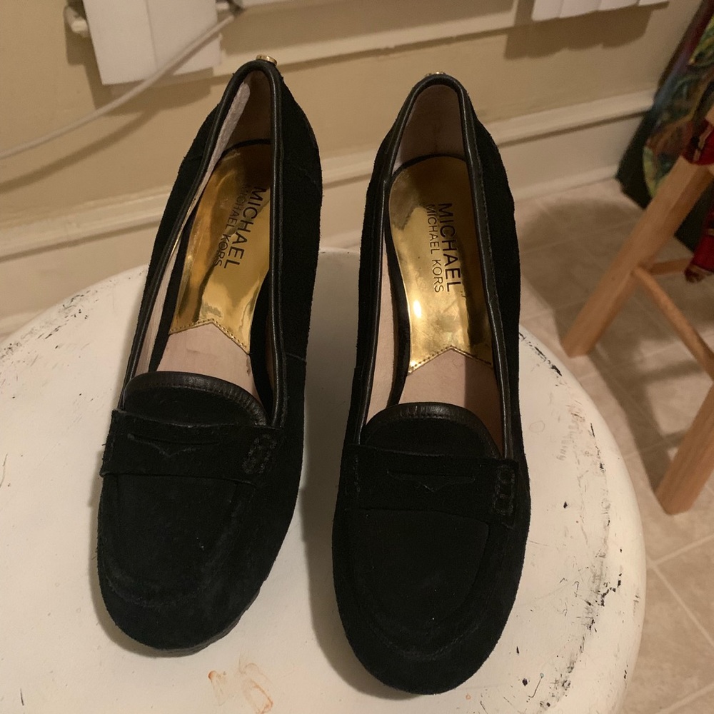 Michael Kors Suede Penny Loafer Wedge